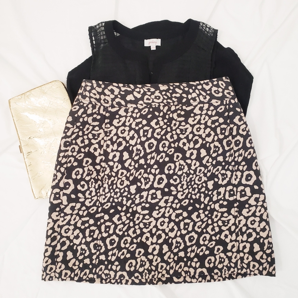 Loft Leopard Print Mini Skirt